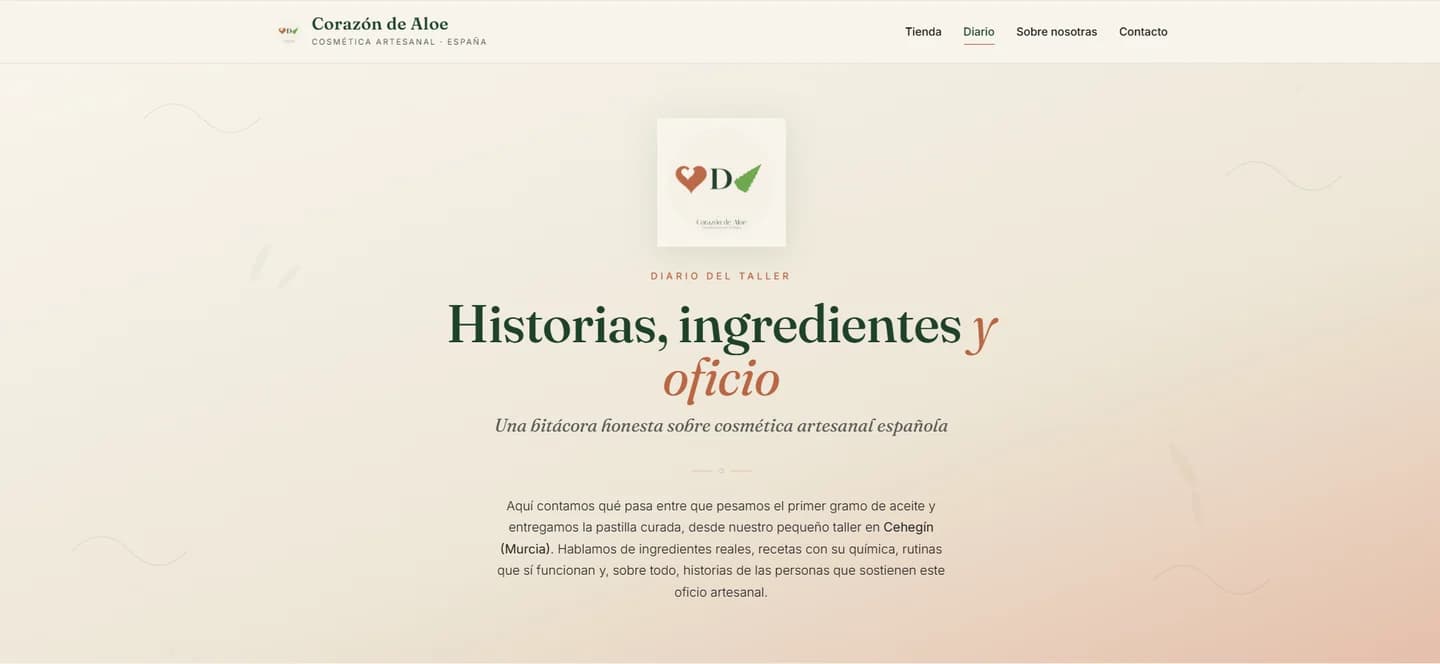Proyecto Corazón de Aloe — Cosmética artesanal