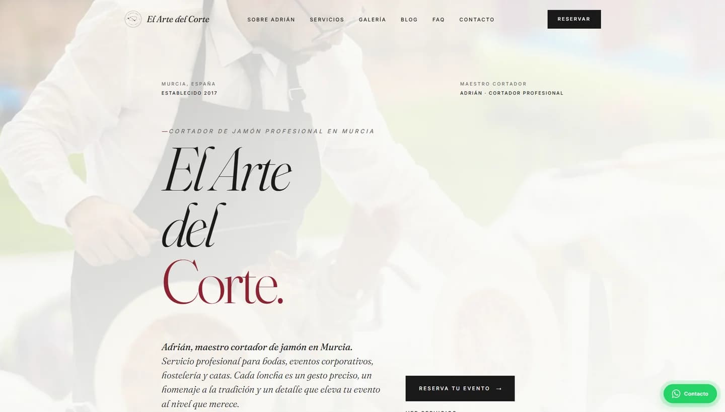 Proyecto El Arte del Corte — Cortador de jamón para eventos
