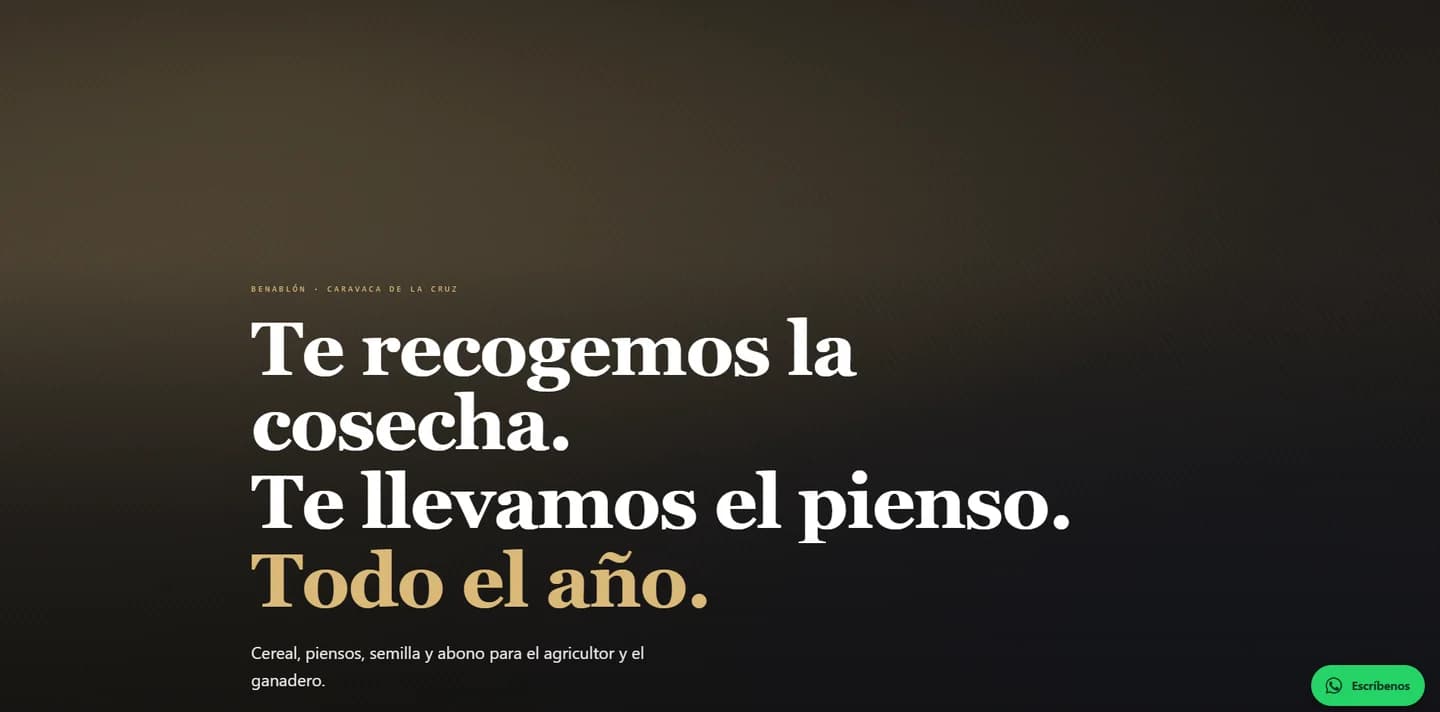 Proyecto Piensos Cartuja — Cereal, piensos y abono
